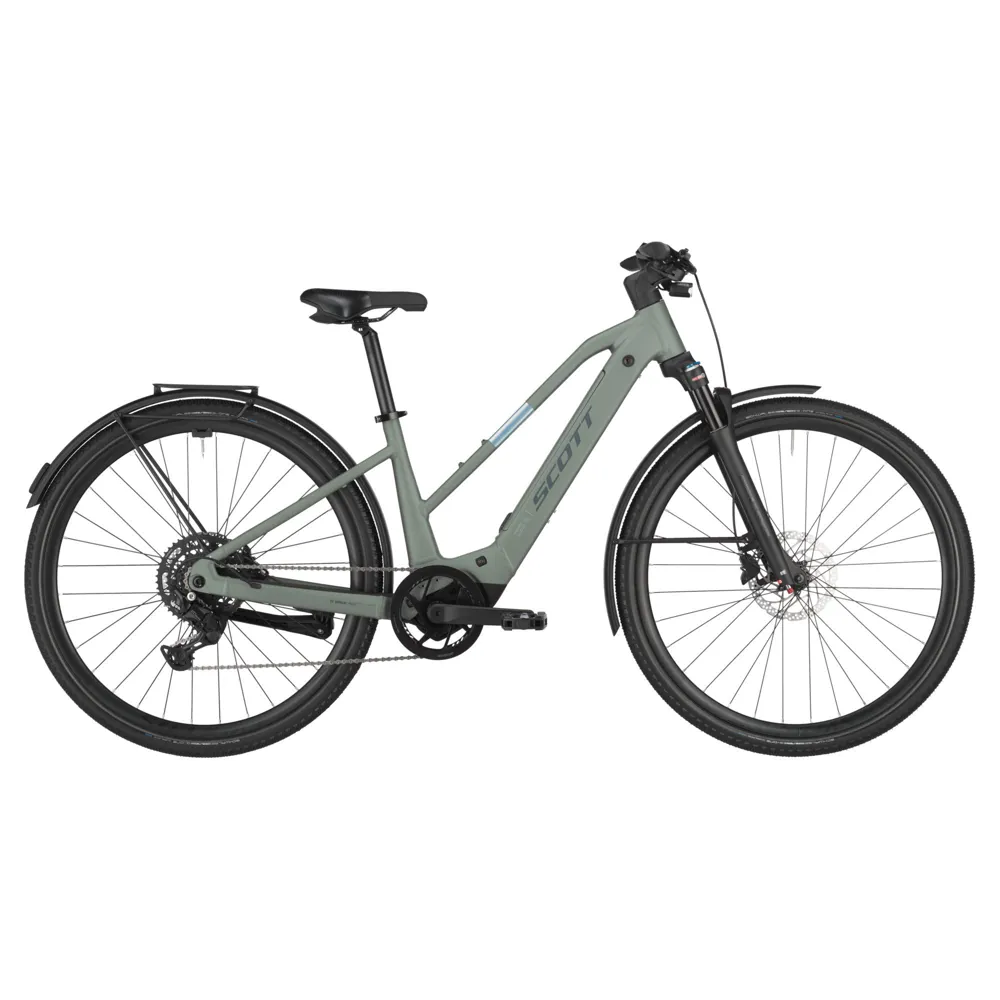 uPRISE Bikes Scott Passage eRide 30 Slope 2025 Electric Hybrid Bike - Highland Green | Price match, 365 day return s, 18-Month Warranty, Finance Available & Free UK Delivery