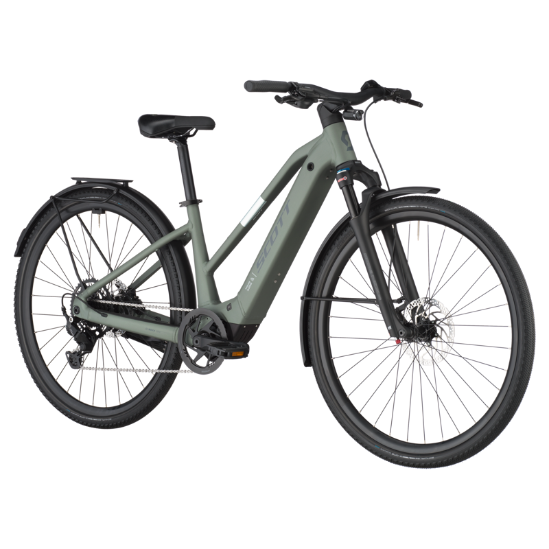 Scott Passage eRide 30 Slope 2025 Electric Hybrid Bike - Highland Green-1