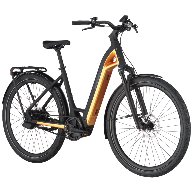 Bergamont E-Ville 10 Belt 2025 Electric Hybrid Bike - Yellow Sunrise-1