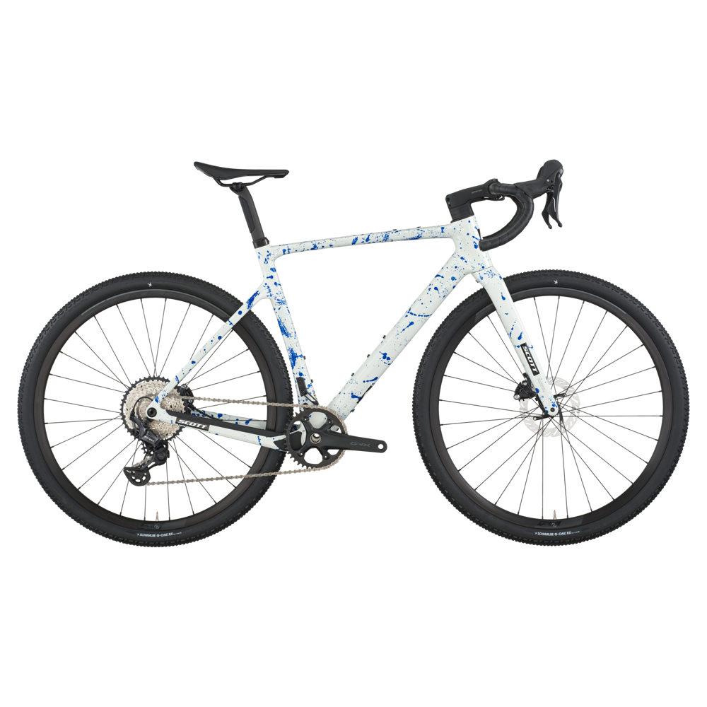 uPRISE Bikes Scott Addict Gravel 30 2026 Gravel Road Bike - White/Splatter Blue | Price match, 365 day returns, 18-Month Warranty, Finance Available & Free UK Delivery
