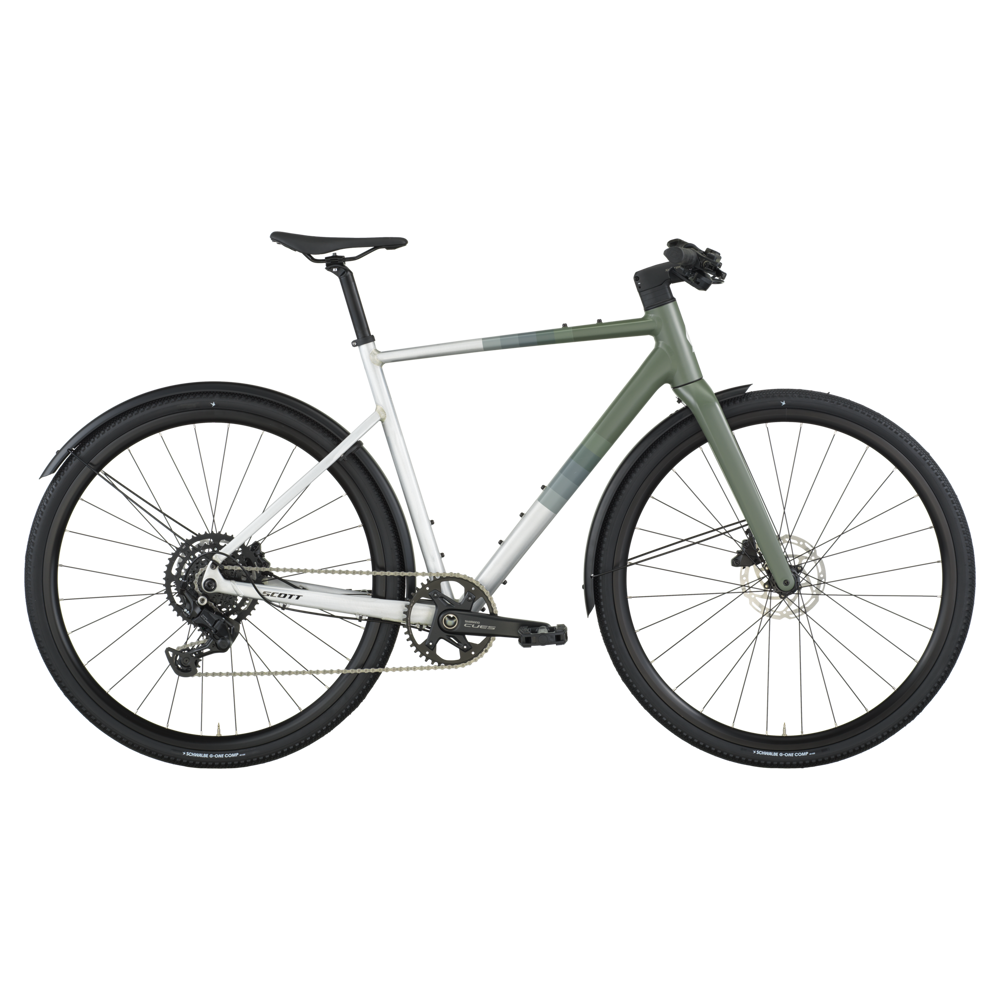 uPRISE Bikes Scott Metrix 30 EQ 2026 Hybrid Bike - Alloy Silver/Wenge Green | Price match, 365 day return s, 18-Month Warranty, Finance Available & Free UK Delivery