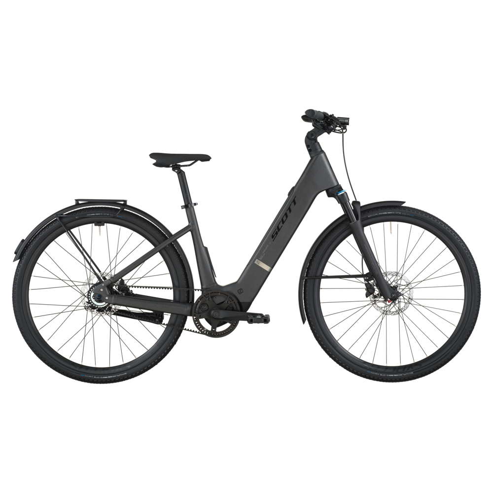 uPRISE Bikes Scott Passage 10 Belt Wave 2026 Electric Hybrid Bike - Midnight Grey | Price match, 365 day return s, 18-Month Warranty, Finance Available & Free UK Delivery