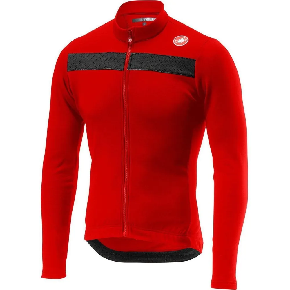 uPRISE Bikes Castelli Puro 3 Thermal Men's Long Sleeve Jersey - Red | Price match, 365 day return s, 18-Month Warranty, Finance Available & Free UK Delivery
