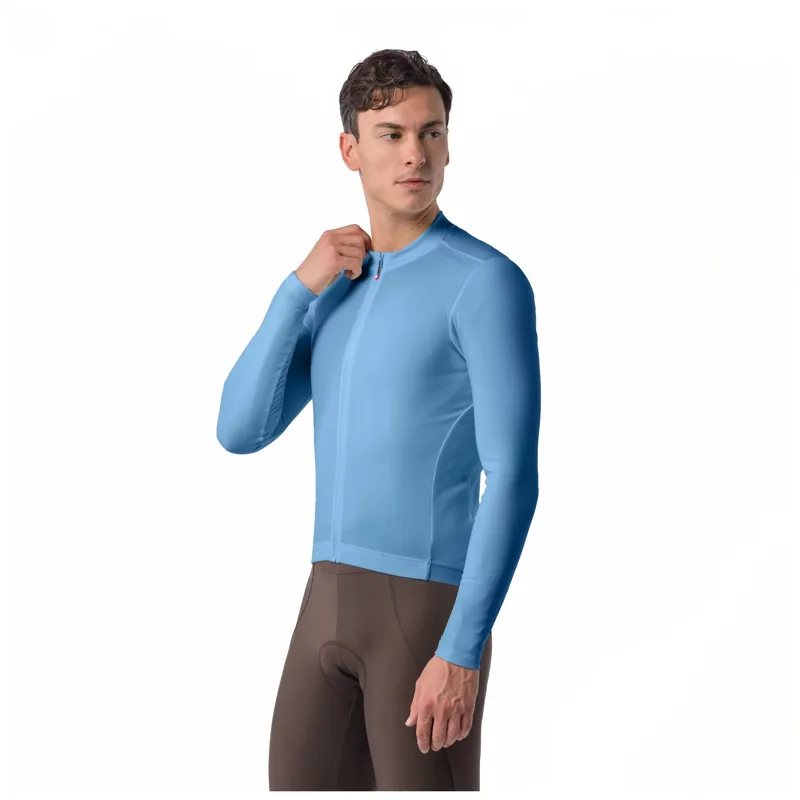 Castelli Espresso Thermal 2 Men's Long Sleeve Jersey - Metallic Blue