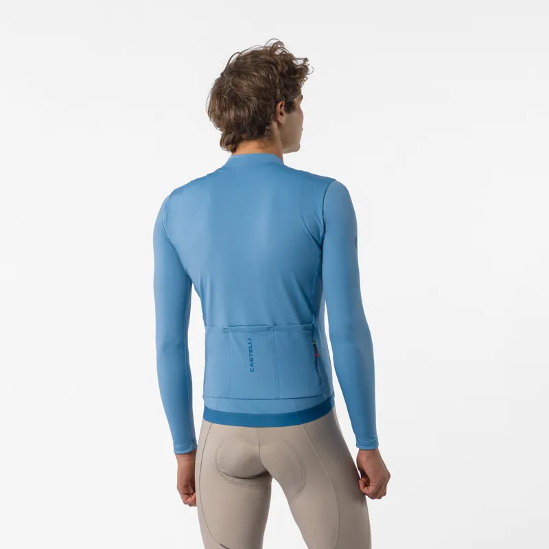 Castelli Espresso Thermal 2 Men's Long Sleeve Jersey - Metallic Blue-3