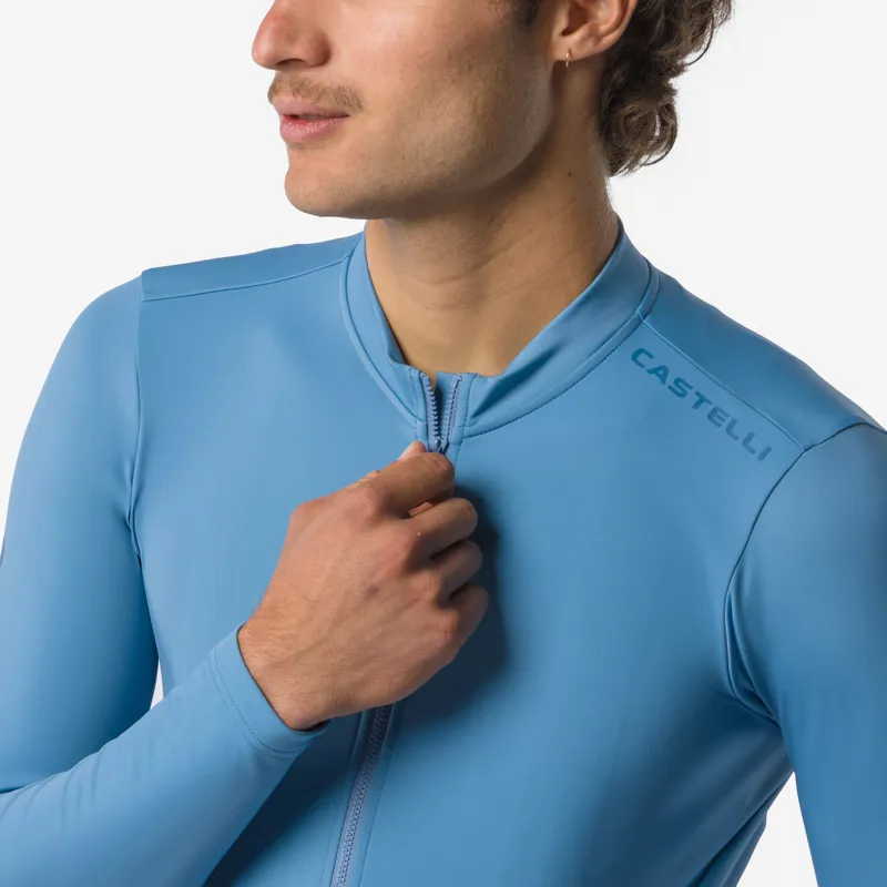 Castelli Espresso Thermal 2 Men's Long Sleeve Jersey - Metallic Blue-4