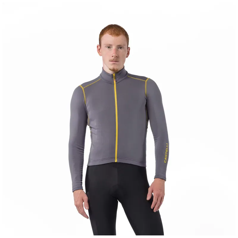 Castelli Unlimited Trail 2 Men's Long Sleeve Jersey - Smoky Gray/Mango Mojito-1