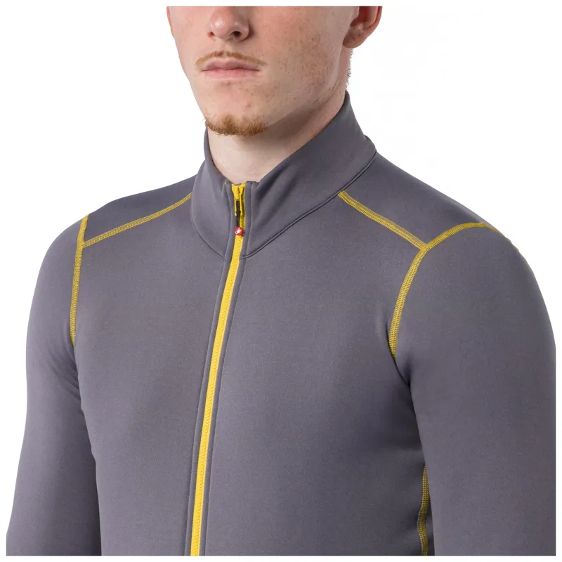 Castelli Unlimited Trail 2 Men's Long Sleeve Jersey - Smoky Gray/Mango Mojito-4