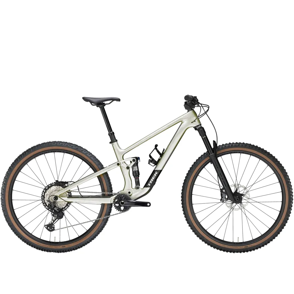 uPRISE Bikes Trek Top Fuel 9.8 XT Gen 4 2025 Full Suspension MTB - Lunar Silver | Price match, 365 day return s, 18-Month Warranty, Finance Available & Free UK Delivery