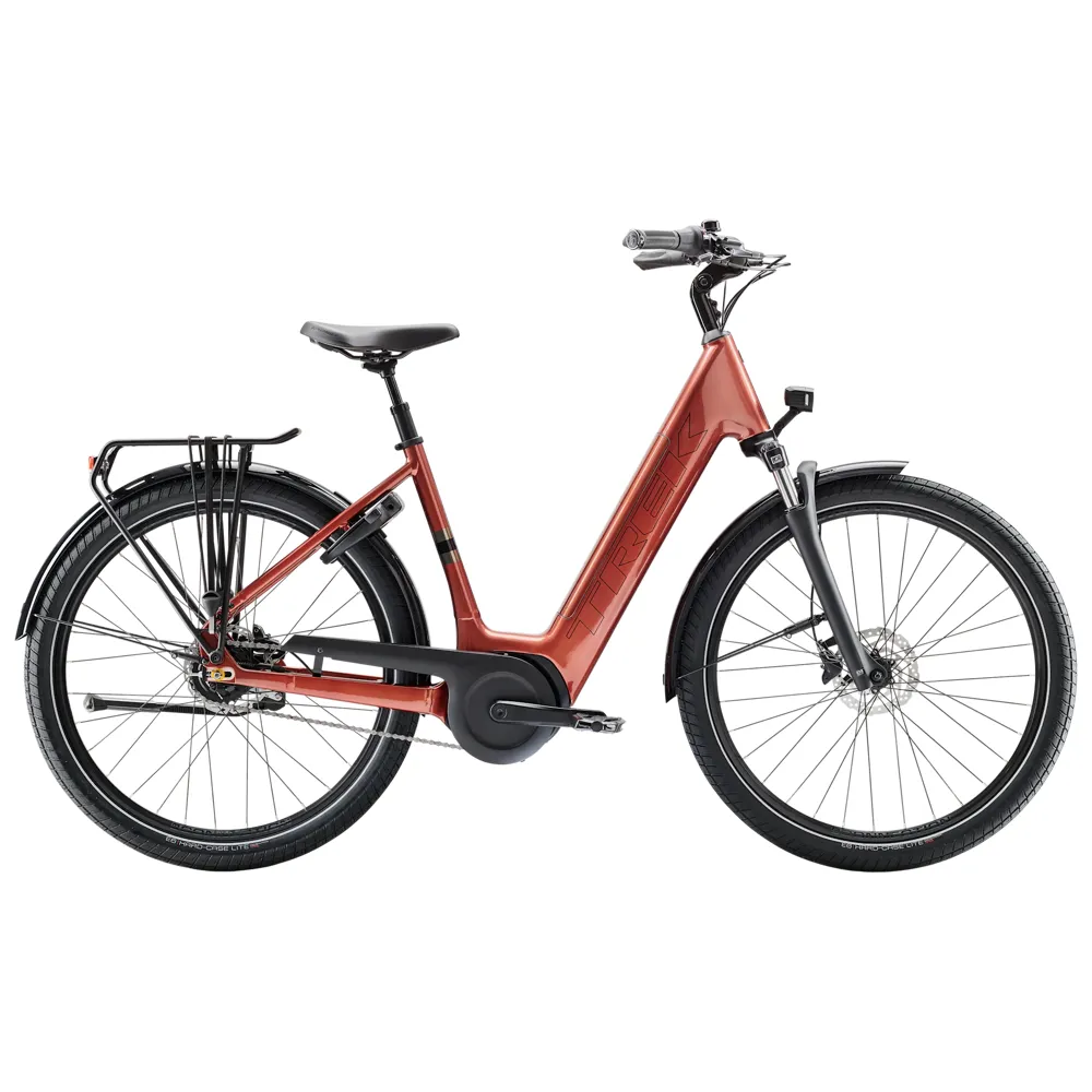 uPRISE Bikes Trek District+ 4 400wh Coaster Low Step Electric Bike - Pennyflake | Price match, 365 day return s, 18-Month Warranty, Finance Available & Free UK Delivery