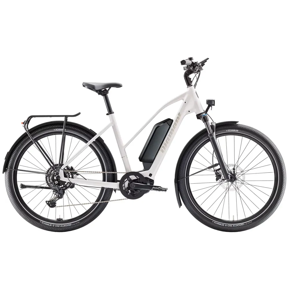 uPRISE Bikes Diamant Zing Trip Core Mid-Step 800wh 2025 Electric Hybrid Bike - White | Price match, 365 day return s, 18-Month Warranty, Finance Available & Free UK Delivery