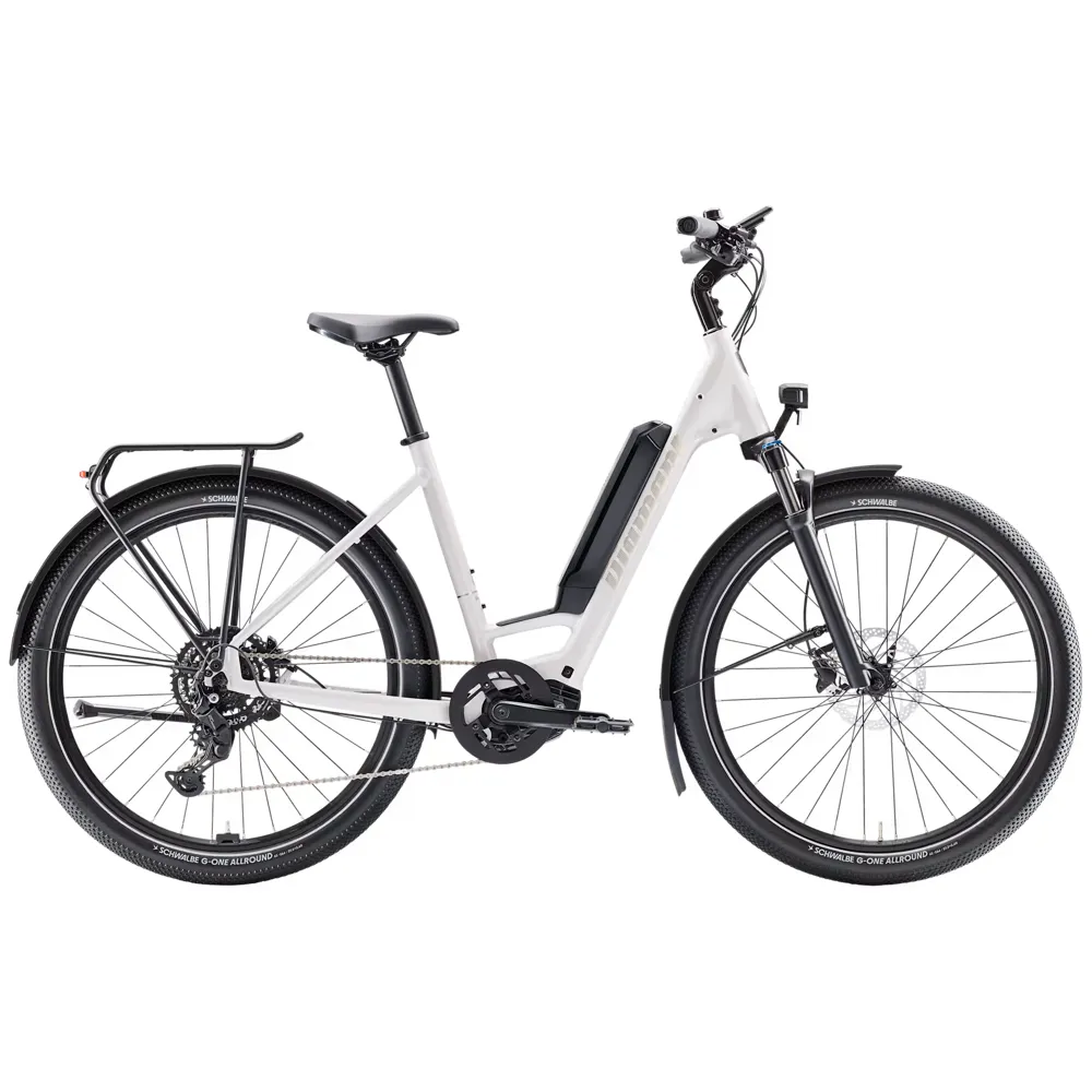 uPRISE Bikes Diamant Zing Trip Core Low-Step 400wh 2025 Electric Hybrid Bike - White | Price match, 365 day return s, 18-Month Warranty, Finance Available & Free UK Delivery