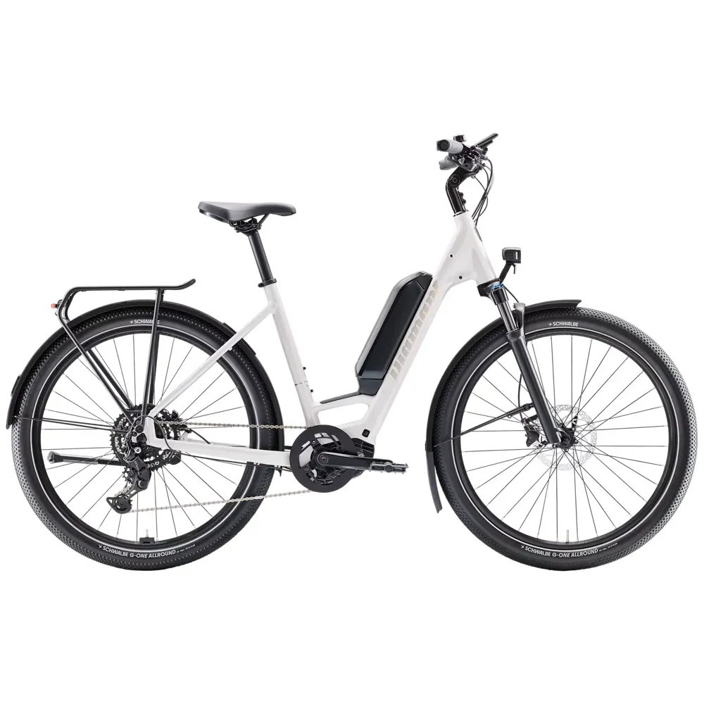 uPRISE Bikes Diamant Zing Trip Core Low-Step 545wh 2025 Electric Hybrid Bike - White | Price match, 365 day return s, 18-Month Warranty, Finance Available & Free UK Delivery