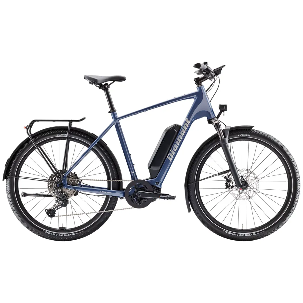 uPRISE Bikes Diamant Zing Trip Plus Step-Over 545wh 2025 Electric Hybrid Bike - Blue | Price match, 365 day return s, 18-Month Warranty, Finance Available & Free UK Delivery
