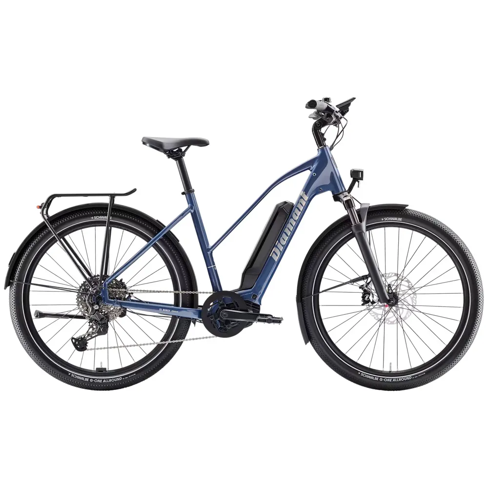uPRISE Bikes Diamant Zing Trip Plus Mid-Step 400wh 2025 Electric Hybrid Bike - Blue | Price match, 365 day return s, 18-Month Warranty, Finance Available & Free UK Delivery
