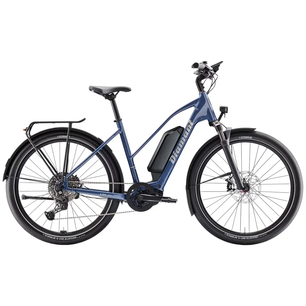 uPRISE Bikes Diamant Zing Trip Plus Mid-Step 800wh 2025 Electric Hybrid Bike - Blue | Price match, 365 day return s, 18-Month Warranty, Finance Available & Free UK Delivery