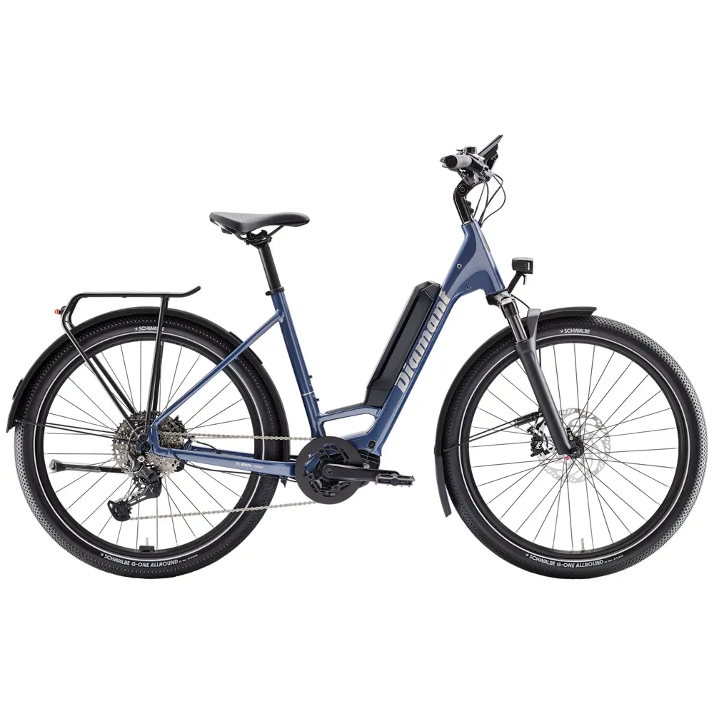 uPRISE Bikes Diamant Zing Trip Plus Low Step 400wh 2025 Electric Hybrid Bike - Blue | Price match, 365 day return s, 18-Month Warranty, Finance Available & Free UK Delivery