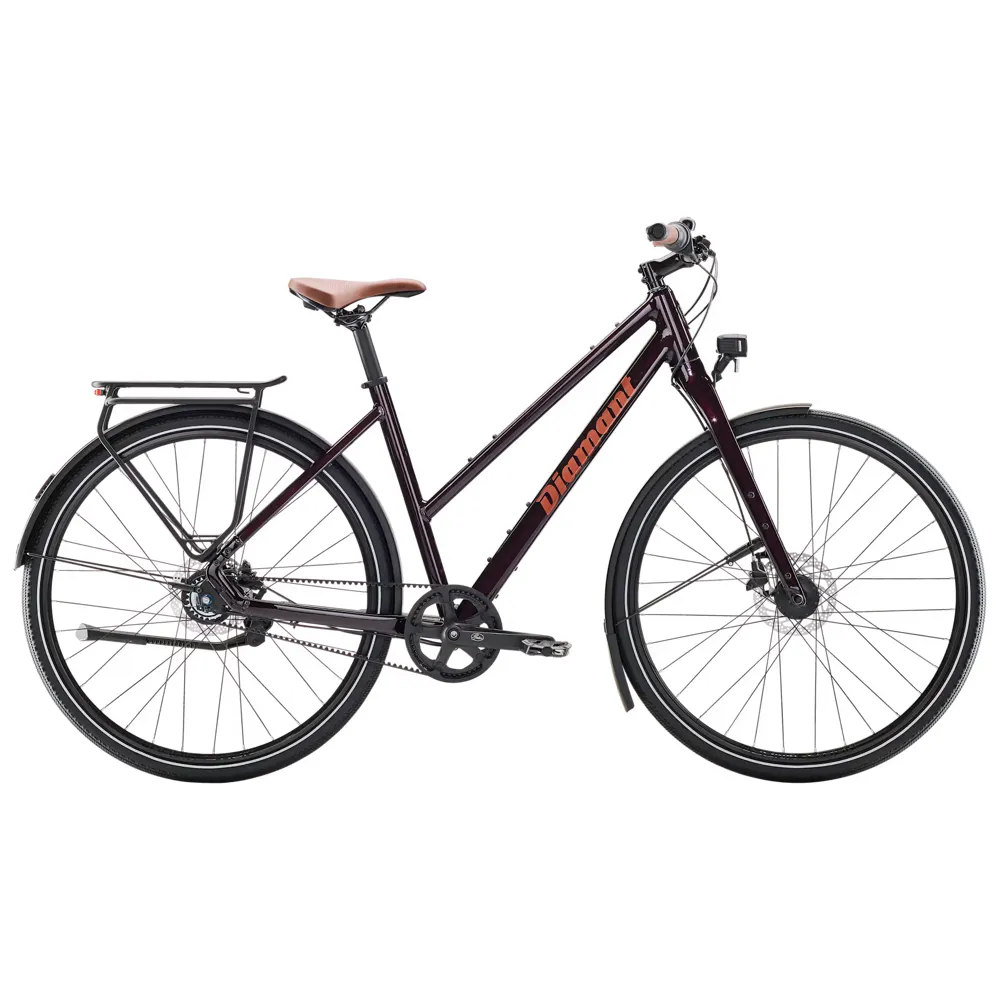 uPRISE Bikes Diamant Mahon Style Plus Mid-Step 2025 Hybrid Bike - Black Cherry | Price match, 365 day return s, 18-Month Warranty, Finance Available & Free UK Delivery