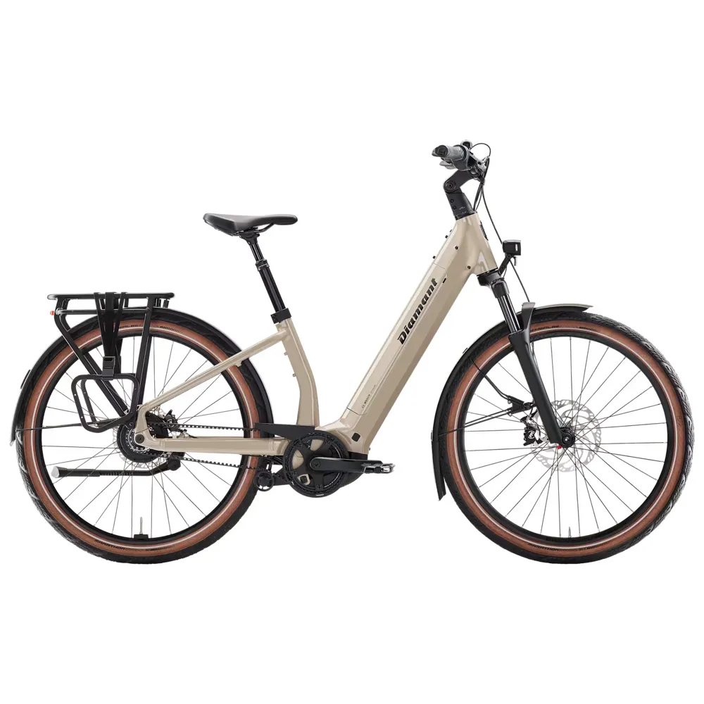 uPRISE Bikes Diamant Suvea Style Low-Step 600wh 2025 Electric Hybrid Bike - Beige | Price match, 365 day return s, 18-Month Warranty, Finance Available & Free UK Delivery