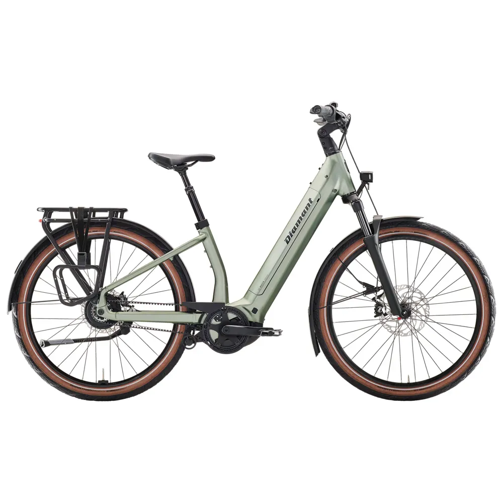 uPRISE Bikes Diamant Suvea Style Low-Step 800wh 2025 Electric Hybrid Bike - Green | Price match, 365 day return s, 18-Month Warranty, Finance Available & Free UK Delivery
