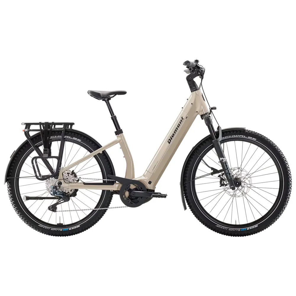 uPRISE Bikes Diamant Suvea Trip Pro Low-Step 600wh 2025 Electric Hybrid Bike - Beige | Price match, 365 day return s, 18-Month Warranty, Finance Available & Free UK Delivery