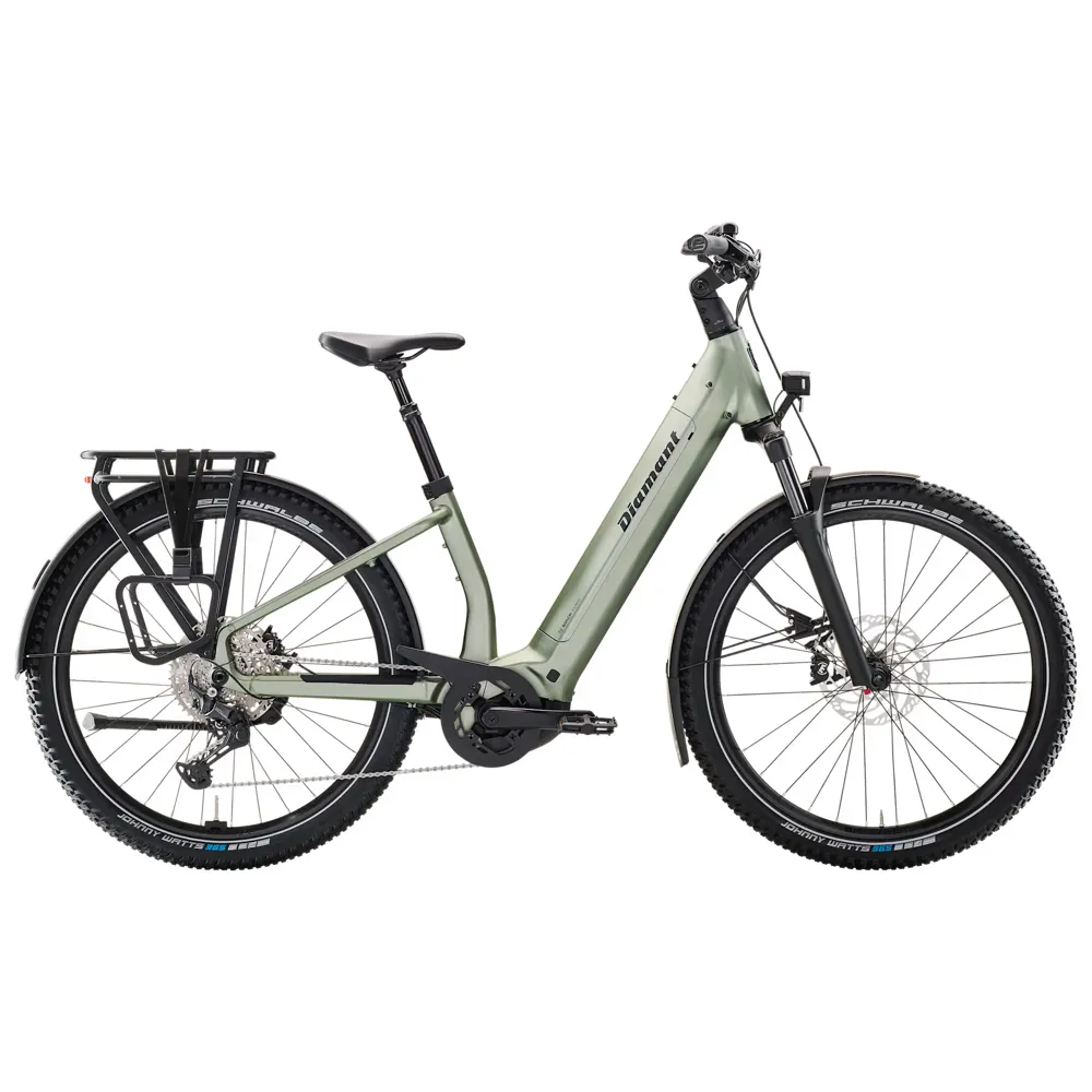 uPRISE Bikes Diamant Suvea Trip Plus Low-Step 600wh 2025 Electric Hybrid Bike -Green | Price match, 365 day return s, 18-Month Warranty, Finance Available & Free UK Delivery