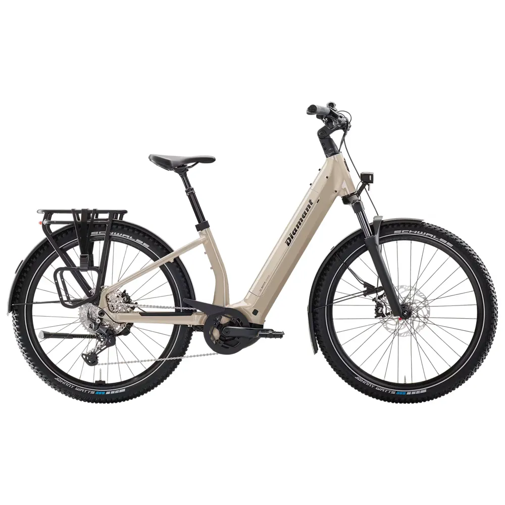 uPRISE Bikes Diamant Suvea Trip Plus Low-Step 600wh 2025 Electric Hybrid Bike -Beige | Price match, 365 day return s, 18-Month Warranty, Finance Available & Free UK Delivery