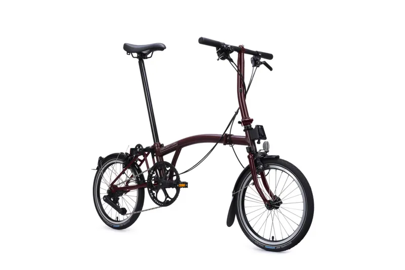 Brompton C Line 4 Speed Low Bar Ext Post 2026 Folding Bike - Plum Red-1