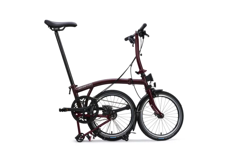 Brompton C Line 4 Speed Low Bar Ext Post 2026 Folding Bike - Plum Red-2