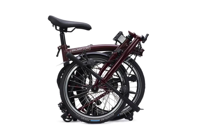 Brompton C Line 4 Speed Low Bar Ext Post 2026 Folding Bike - Plum Red-3