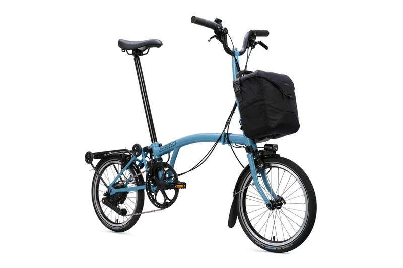 Brompton C Line 4 Speed Mid Bar + Rack 2026 Electric Folding Bike - Cloud Metallic-1