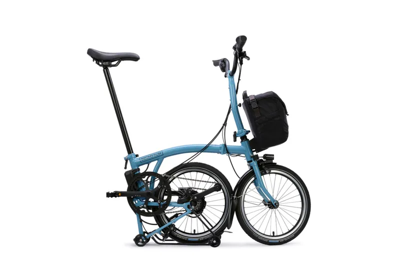 Brompton C Line 4 Speed Mid Bar + Rack 2026 Electric Folding Bike - Cloud Metallic-2