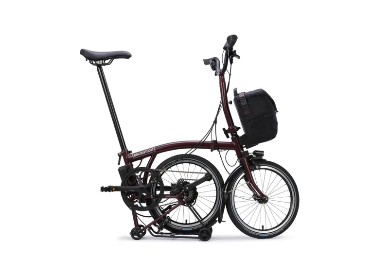 Brompton C Line 4 Speed Mid Bar SuperRoll+ 2026 Electric Folding Bike - Plum Red-2