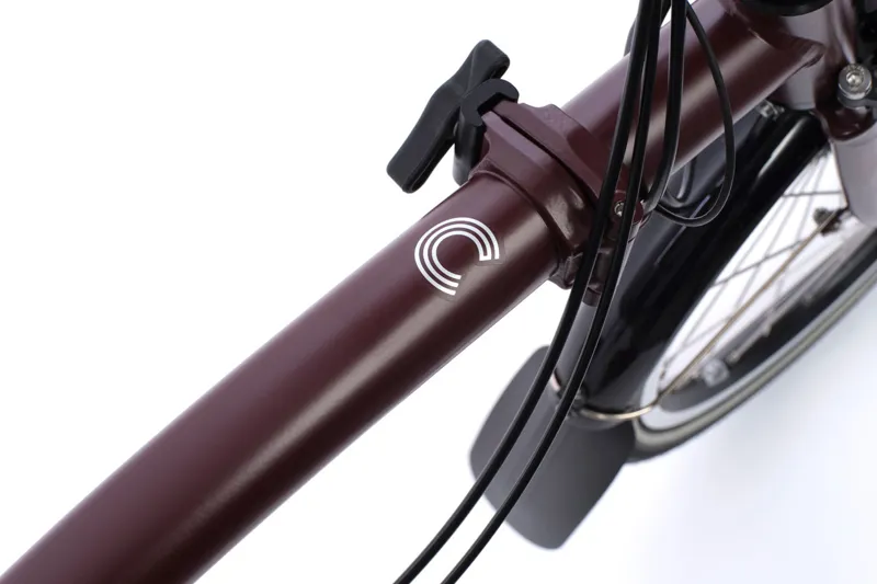 Brompton C Line 4 Speed Mid Bar SuperRoll+ 2026 Electric Folding Bike - Plum Red-4