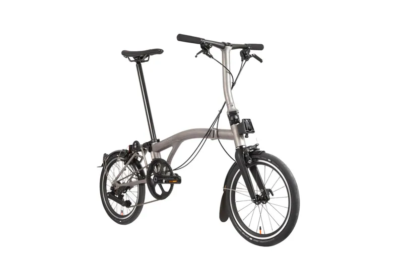 Brompton T Line 12 Speed Low Bar 2026 Folding Bike - Blasted Titanium-1