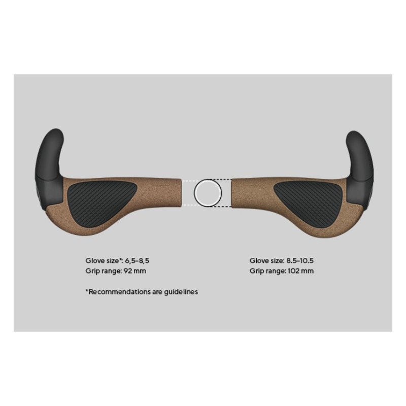 Ergon GP3 EVO Biokork Comfort Grips - Brown/Black-3