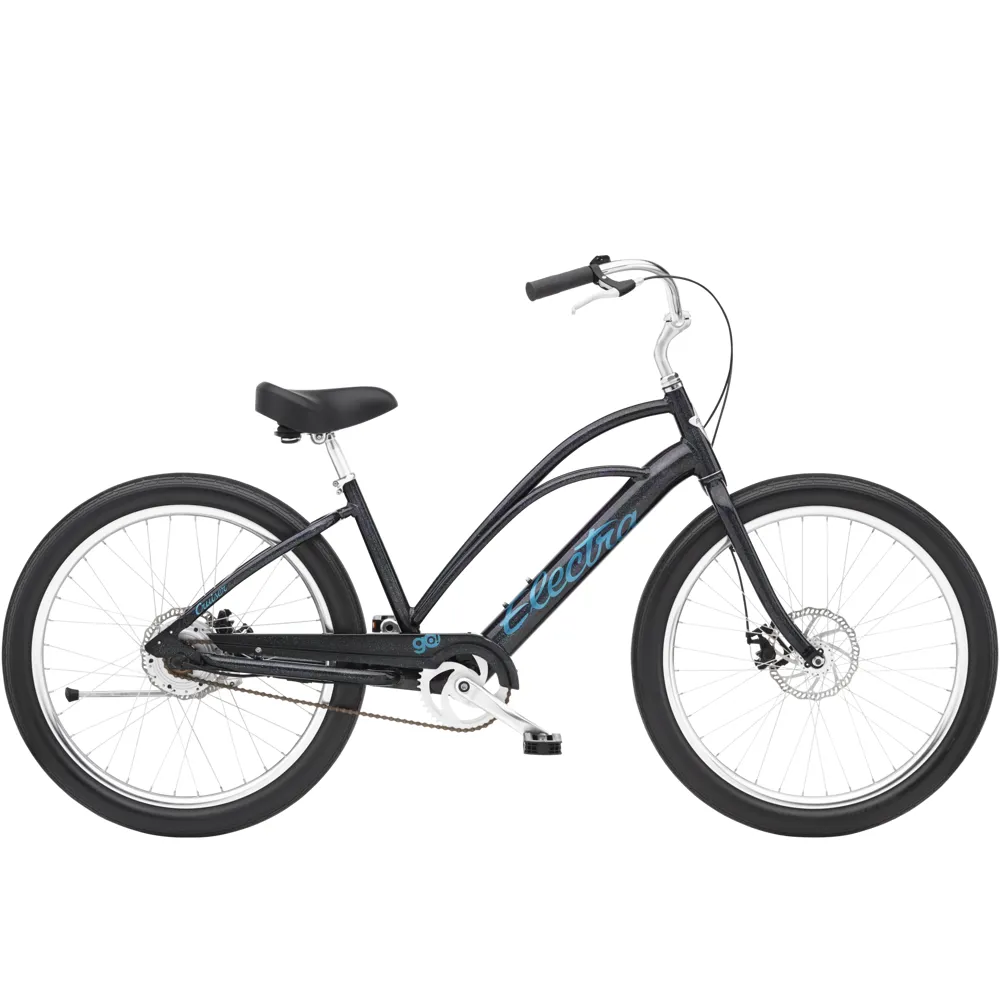 uPRISE Bikes Electra Cruiser Go Step-Thru 250wh 2025 Electric Bike - Medium - Black | Price match, 365 day return s, 18-Month Warranty, Finance Available & Free UK Delivery
