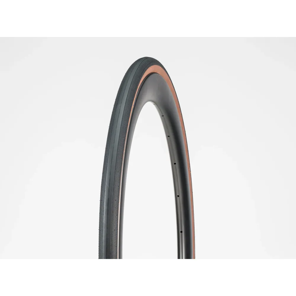 uPRISE Bikes Bontrager R3 Hard-Case Lite TLR Folding Road Tyre - Black/Dark Brown | Price match, 365 day return s, 18-Month Warranty, Finance Available & Free UK Delivery