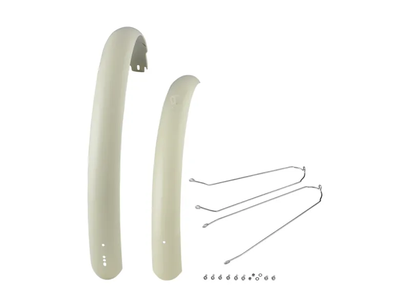 Electra Townie Path 9D EQ 27.5 Inch Mudguard Sets - Cream/Silver