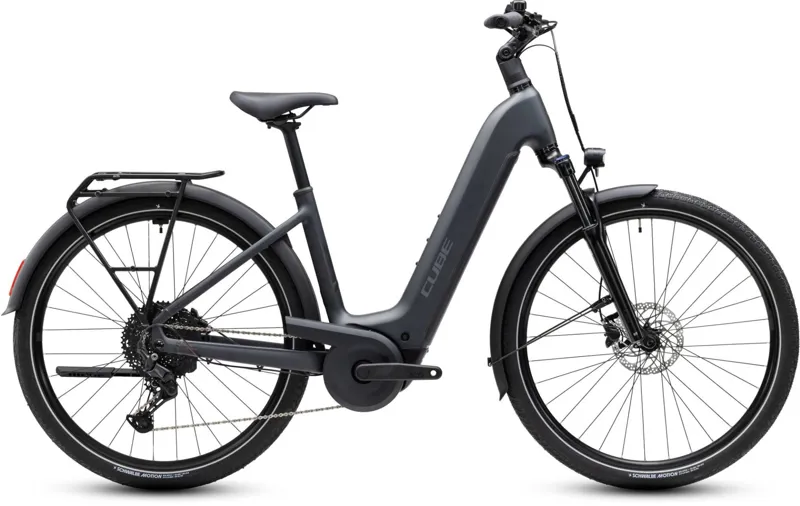 Cube Touring Hybrid One 600wh Easy Entry 2027 Electric Hybrid Bike - Grey/Coolgrey