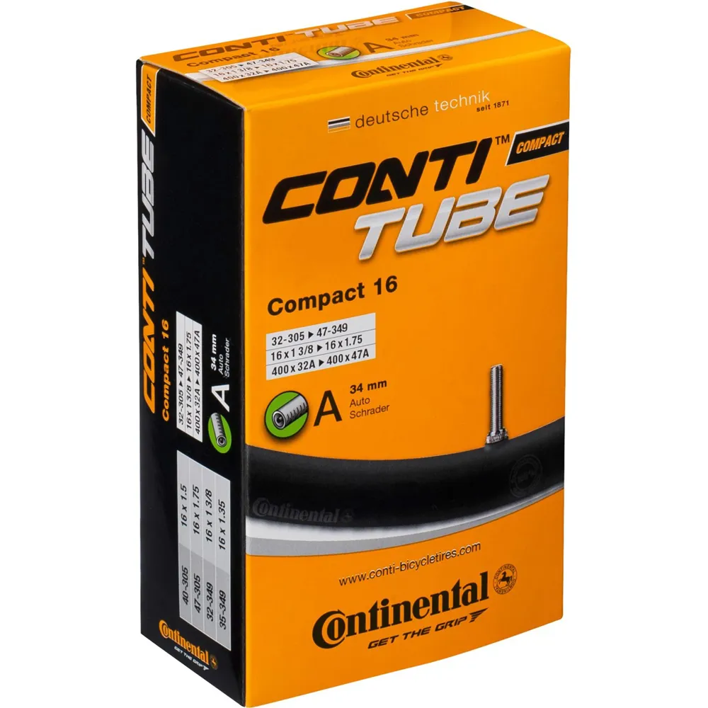 uPRISE Bikes Continental Compact Inner Tube - Wide 20 x 1.9 - 2.5 inch - Schrader | Price match, 365 day return s, 18-Month Warranty, Finance Available & Free UK Delivery