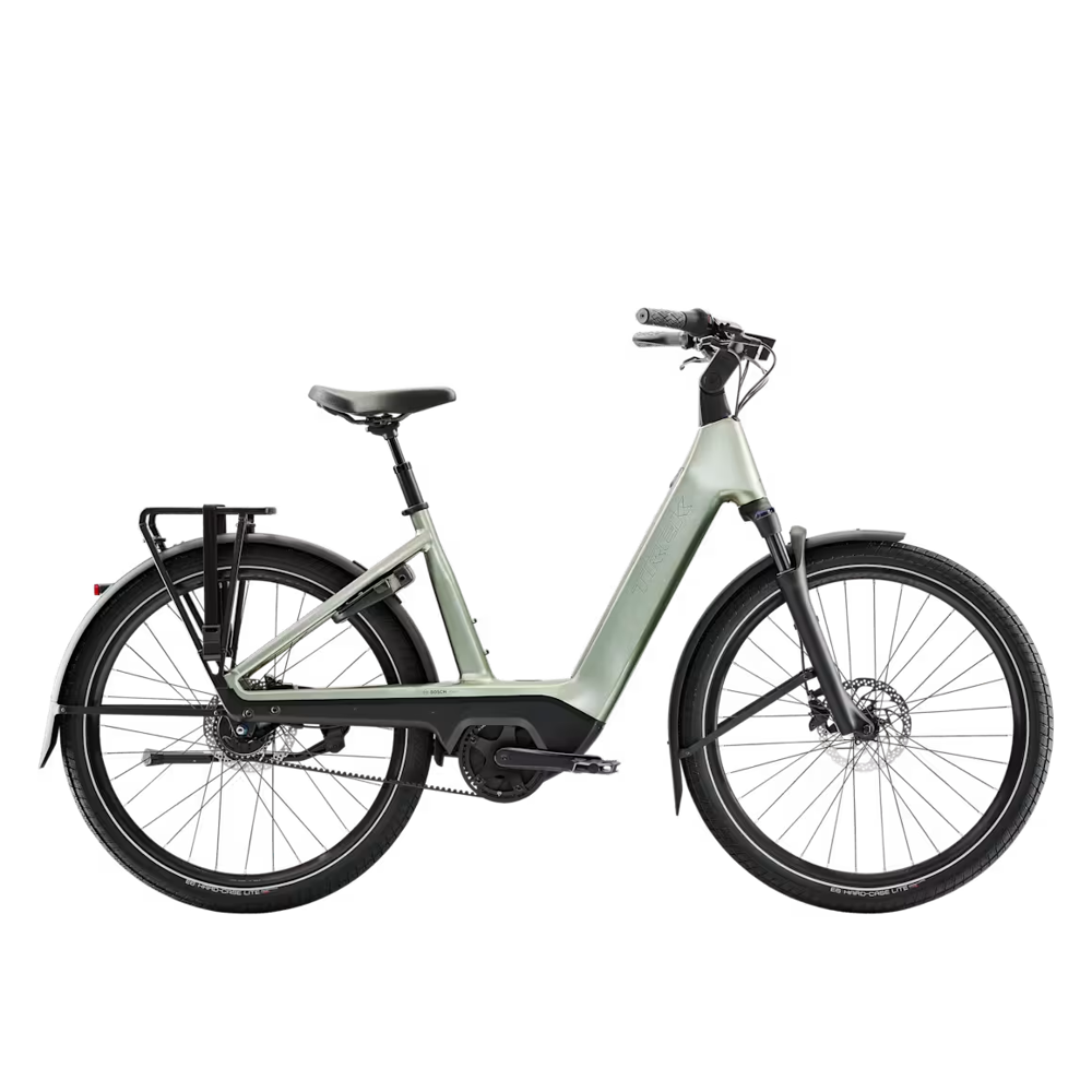 uPRISE Bikes Trek Charter+ 4 N5 Belt LS 540wh 2027 Electric Hybrid Bike - Lichen Green | Price match, 365 day returns, 18-Month Warranty, Finance Available & Free UK Delivery