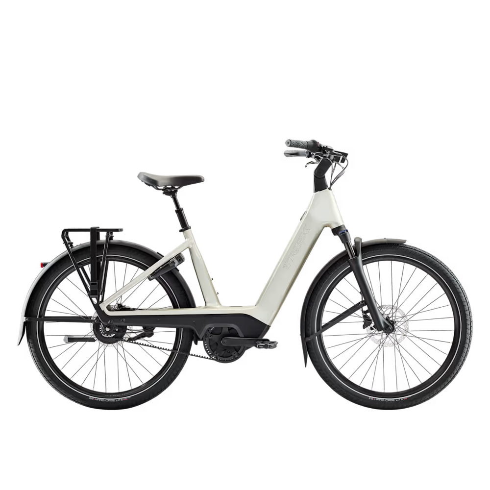 uPRISE Bikes Trek Charter+ 4 ENV Belt LS 540wh 2027 Electric Hybrid Bike -  Lunar Silver | Price match, 365 day returns, 18-Month Warranty, Finance Available & Free UK Delivery