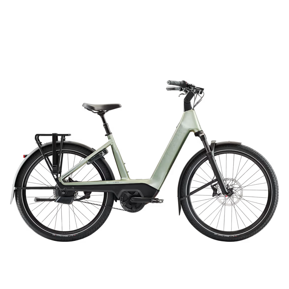 uPRISE Bikes Trek Charter+ 5 Auto Belt LS 540wh 2027 Electric Hybrid Bike - Lichen Green | Price match, 365 day returns, 18-Month Warranty, Finance Available & Free UK Delivery