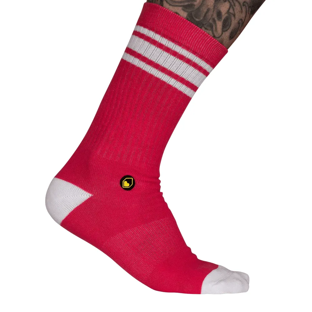 uPRISE Bikes Burgtec Everyday Crew Sock - Toxic Barbie Pink | Price match, 365 day returns, 18-Month Warranty, Finance Available & Free UK Delivery