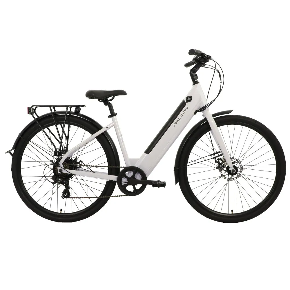 uPRISE Bikes Falcon Liberty Low Step Electric Hybrid Bike - Off-White | Price match, 365 day return s, 18-Month Warranty, Finance Available & Free UK Delivery