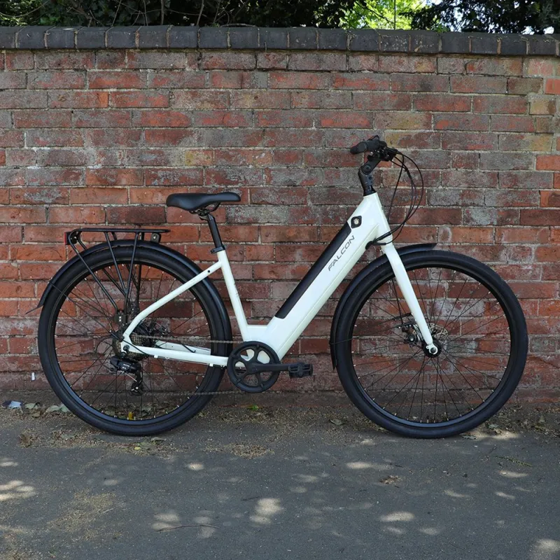 Falcon Liberty Low Step Electric Hybrid Bike - Off-White-6