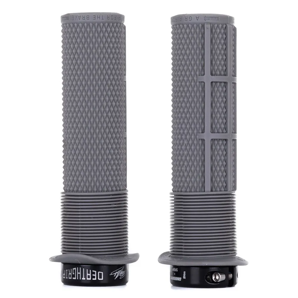uPRISE Bikes DMR BRENDOG DeathGrip Flange MTB Grips - Thin - Grey | Price match, 365 day return s, 18-Month Warranty, Finance Available & Free UK Delivery