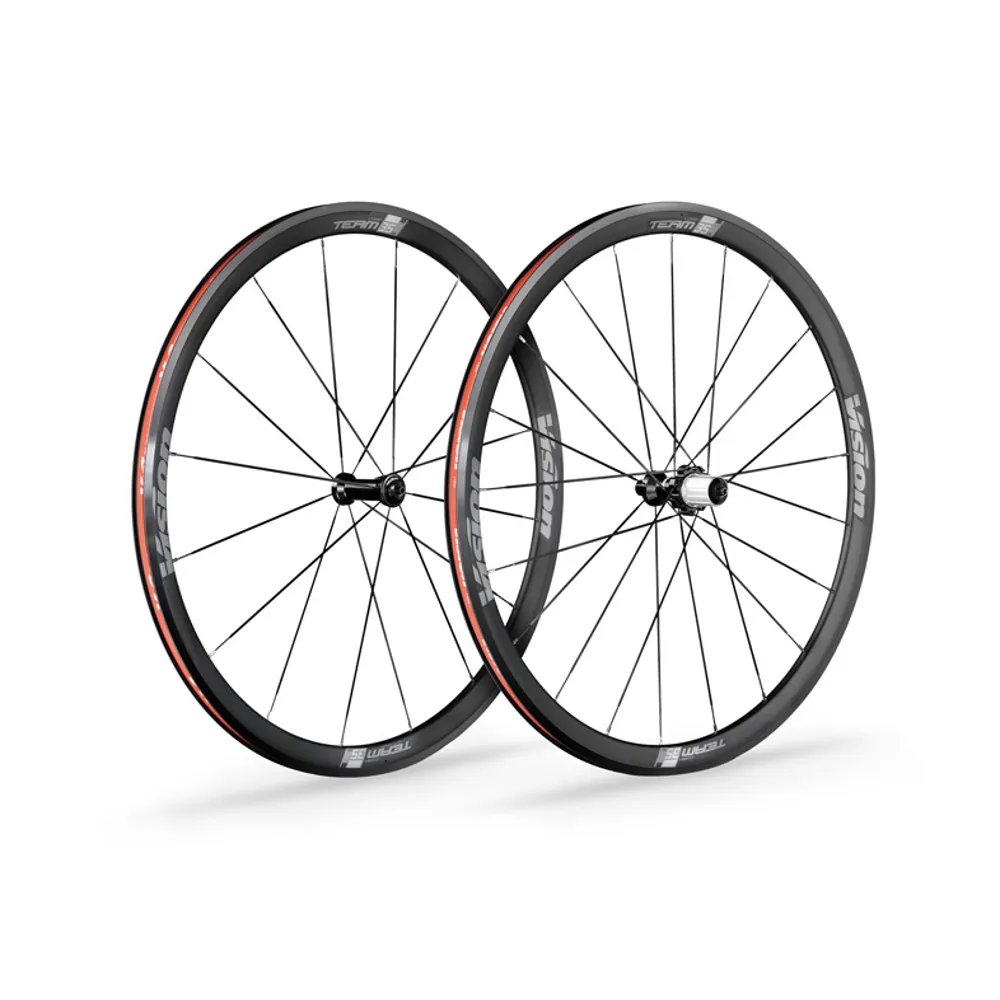 uPRISE Bikes Vision Team 35 Comp SL Tubeless Ready Alloy Road Wheelset - Black | Price match, 365 day returns, 18-Month Warranty, Finance Available & Free UK Delivery