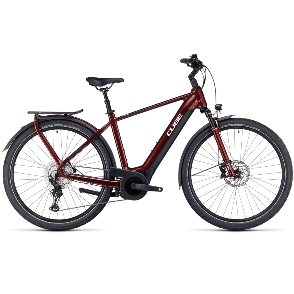 uPRISE Bikes Cube Touring Hybrid Exc 625 2024 Electric Hybrid Bike - Red | Price match, 365 day return s, 18-Month Warranty, Finance Available & Free UK Delivery